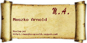 Meszko Arnold névjegykártya